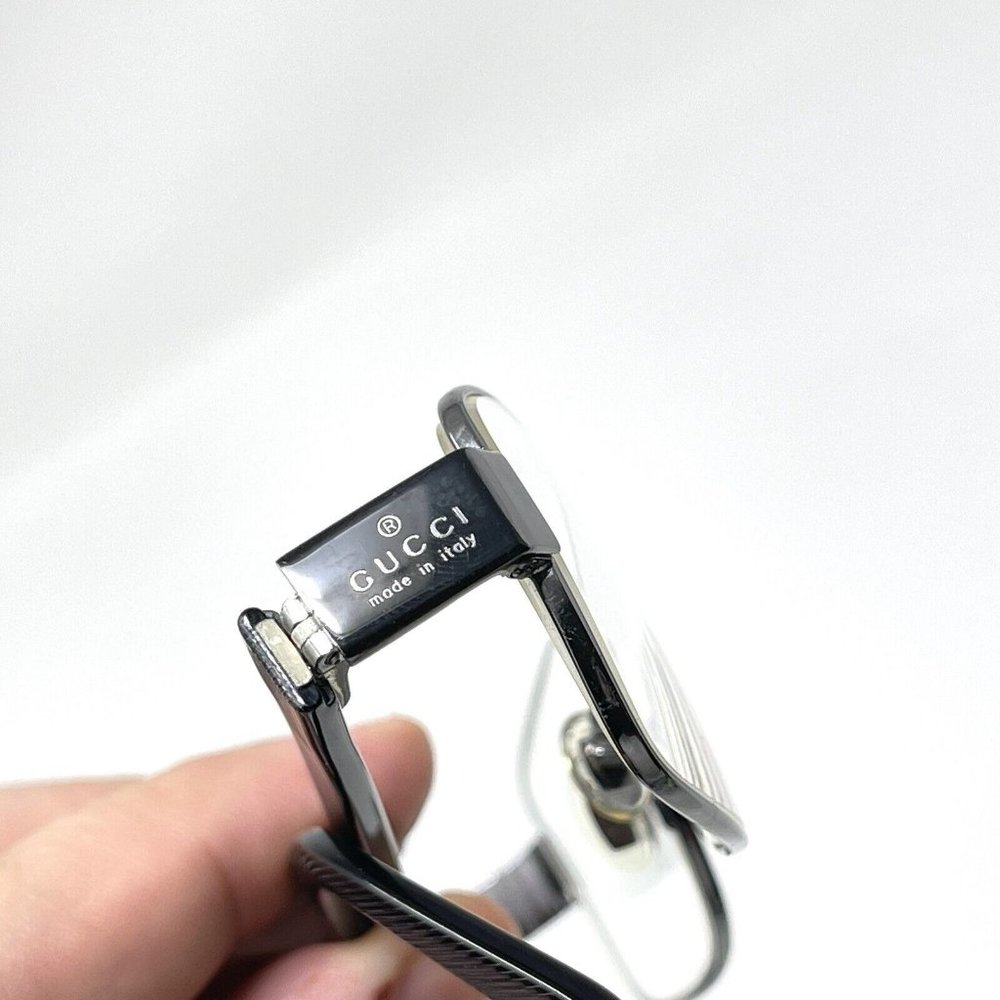 GUCCI GG 1942 TMC Shiny Gunmetal 53 [] 17 135 Men's Eyeglasses Frame - Picture 15 of 15